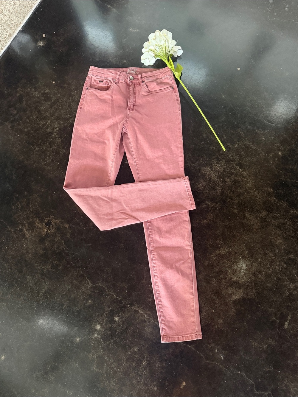 Women's High-Rise Skinny Jeans in Rose Pink